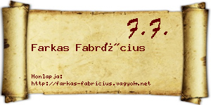 Farkas Fabrícius névjegykártya