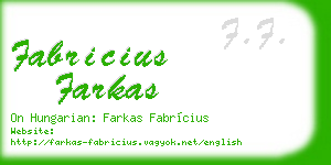 fabricius farkas business card